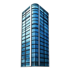 Fototapeta premium a modern skyscraper with a sleek. glass facade. characterized by its curved edges and reflective surfaces the design suggests a contemporary architectural style. emphasizing verticality and light this
