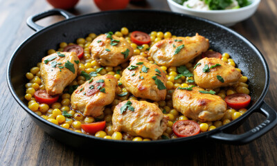 Fototapeta premium Chicken and Chorizo Paella