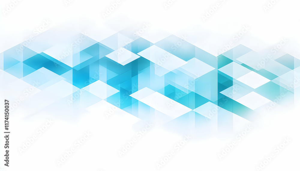 Poster abstract geometric background with blue and white triangular shapes, perfect for modern presentation