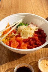 A view of a customized poke bowl.