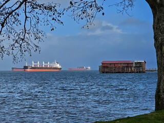 The old dilapidated net shed from the Astoria river-walk.