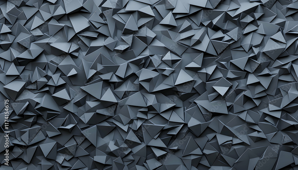 Poster abstract dark grey geometric background. complex 3d triangular pattern, perfect for modern design pr