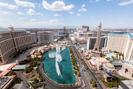 Aerial view of Las Vegas skyline at daytime, Nevada, United States