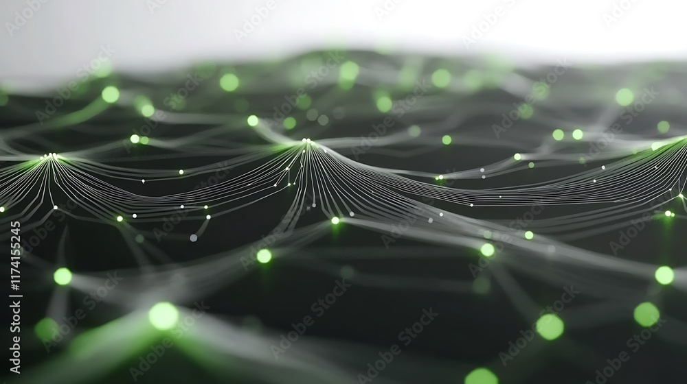 Poster abstract green network data visualization