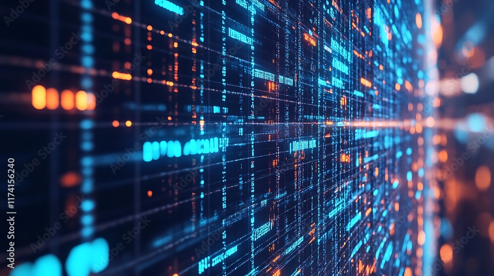 Aufkleber abstract digital data stream visualization