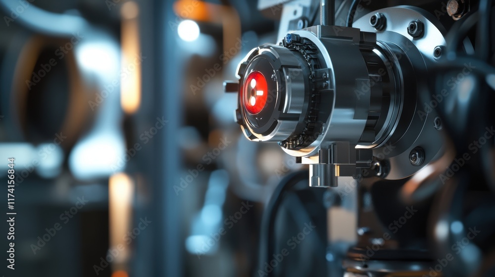 Poster futuristic industrial robot arm performing complex tasks in a technologically advanced factory setti