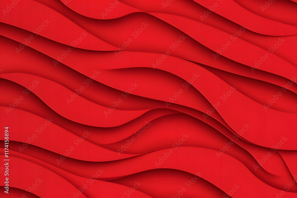 Poster abstract red wavy layered pattern