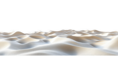 a smooth. undulating landscape of sand dunes. bathed in soft light. creating a serene and minimalistic atmosphere the background fades into a bright white. enhancing the sense of openness and tranquil