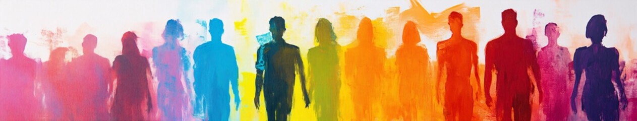 Colorful silhoutte of diverse faces, diversity, equity and inclusion