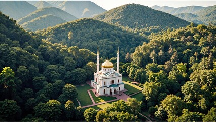 Mosque Resting Among Endless Wildflowers