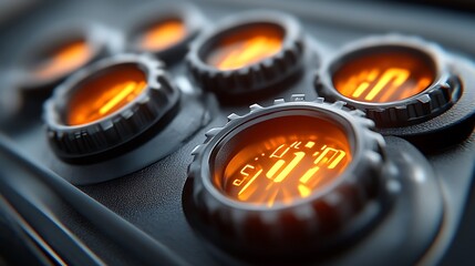 Illuminated Analog Gauges Displaying Numerical Data
