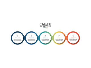 Naklejka premium infographic template. Concept circular with 5 steps or process infographic chart for business startup demonstration.