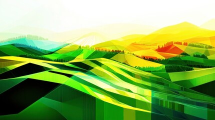 Obraz premium Vibrant Agricultural Field with Dynamic Angles and Colors