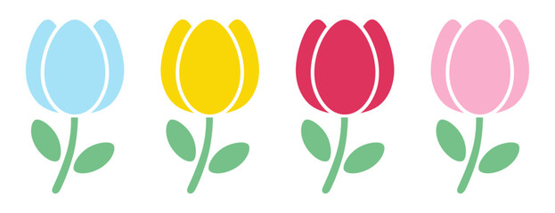 かわいいチューリップのベクターイラスト