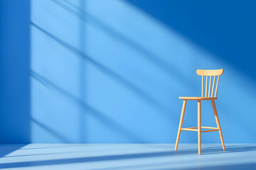 Sunlit Wooden Chair 3D Render
