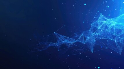 A stylized growth graph being drawn with glowing lines on a blue background, representing business strategy.