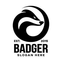 Modern angry badger logo. Vector illustration