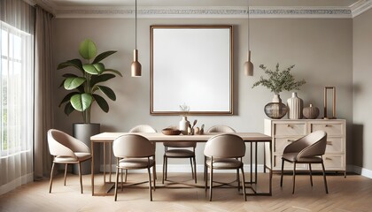 Modern Dining Room with Chic Art Display