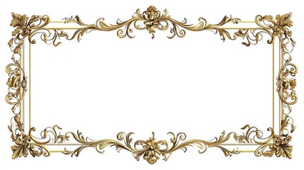Ornate golden decorative frame with intricate floral designs for artistic presentations.
