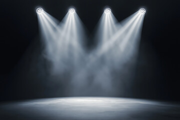 Dark gray background with a spotlight in the middle, soft glow.