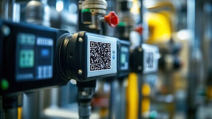 Industrial equipment identification using qr codes and wireless communication for efficient tracking and management in modern factory settings