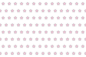 星柄のパターン（ピンク）、丸い星、かわいい、透過背景、壁紙、パステルカラー