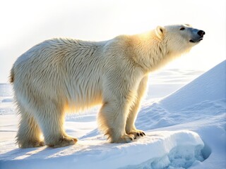 Polar Bear in Winter Sunlight Profile, Fur Texture, Arctic Wildlife, Polar Bear Photography Polar Bear, Arctic