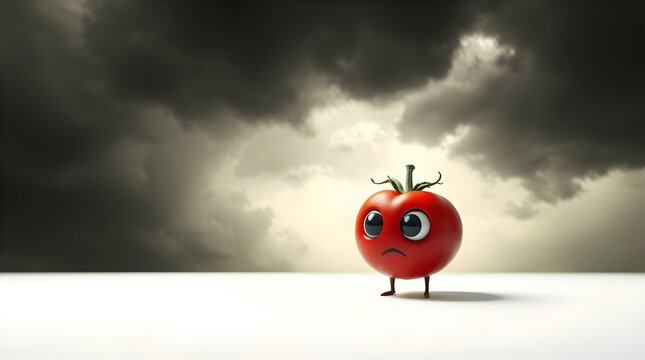 quirky tomato character on eye catching background for advertising wellness initiatives