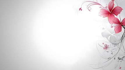 Elegant Pink Flowers and Butterflies Design