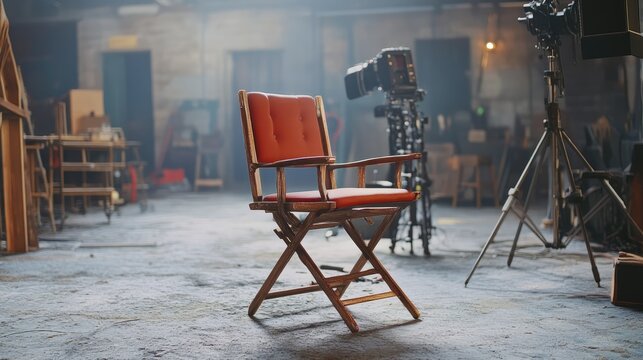 Director chair, set on film set