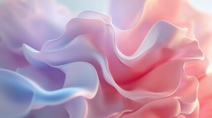 Obraz premium Discover a dreamy 3D abstract background blending pastel colors and swirling shapes. Realistic rendering, high-quality textures, soft lighting, smooth reflections, and detailed 8K resolution.