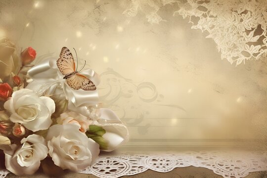 vintage background with roses