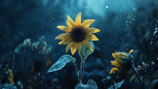 Sunflower at night
