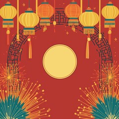 Chinese style lunar new year background