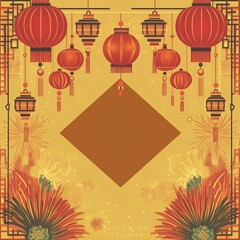Naklejka premium Chinese style lunar new year background