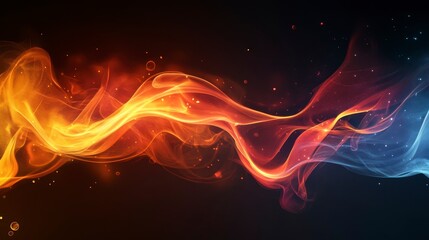 Obraz premium Abstract Fire and Ice Swirl - Energy Flow Background