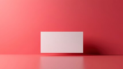 Blank White Card Mockup on Pink Background - Minimalist Design