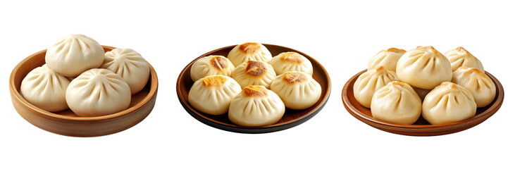 Soft and fluffy Chinese bao buns served in wooden bowls, perfect for sharing