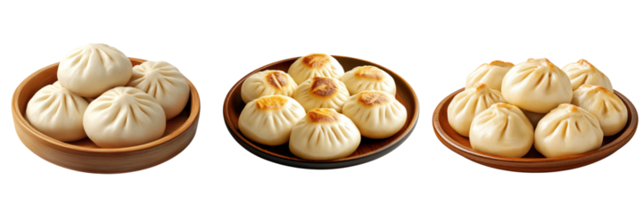 Soft and fluffy Chinese bao buns served in wooden bowls, perfect for sharing