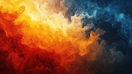 Abstract Fire and Ice Swirl Background - Digital Art