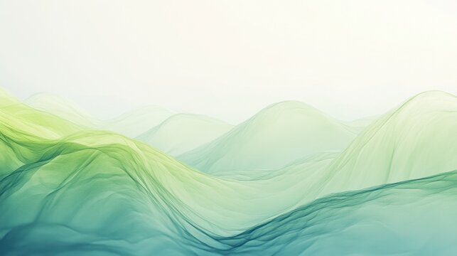 Serene Green Hills Abstract Landscape - Calming Nature Background
