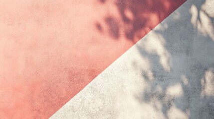 Dual-Toned Wall with Leaf Shadows - Abstract Background Texture