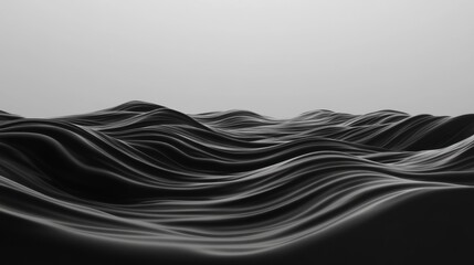 Obraz premium Dark Wave Abstract Background, Minimalist Design
