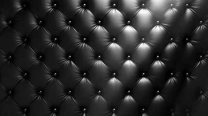 Elegant Luxurious Black Leather Tufted Diamond Pattern Textured Background for Premium Design Fashion and Interior Aesthetic  Sophisticated Monochromatic Metallic Shiny Backdrop for Exclusive Classy