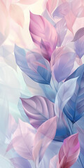 abstract leaves in soft pastel color
