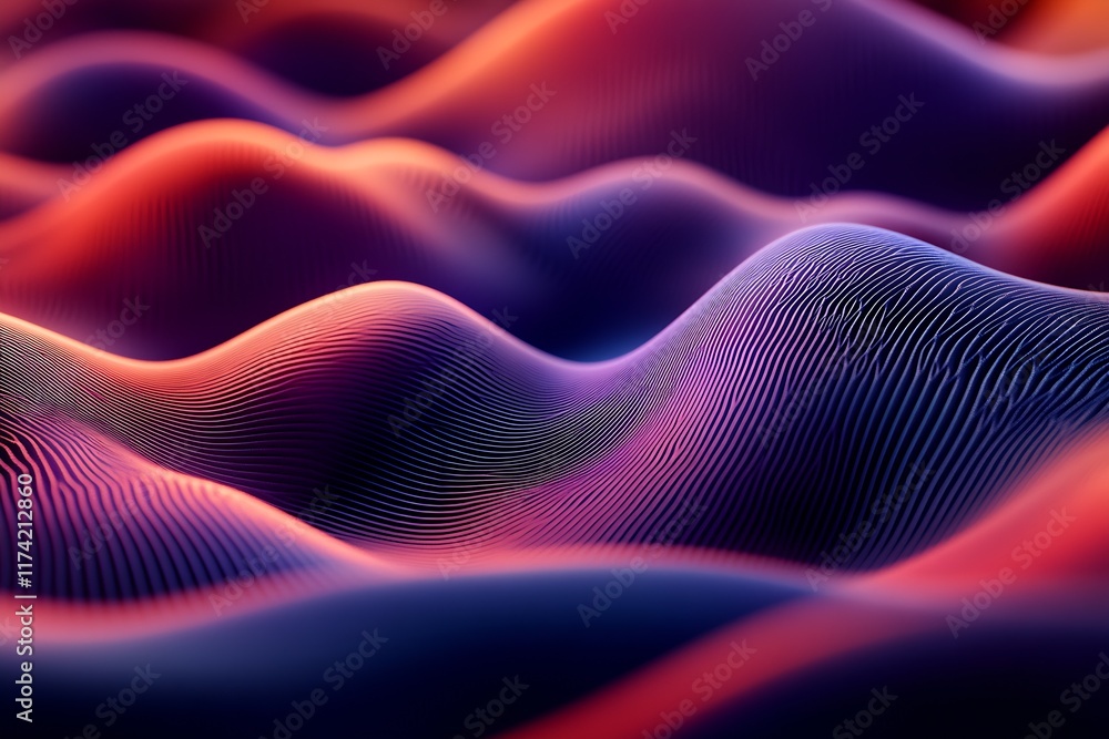 Leinwandbilder seamless organic wave texture with colorful gradient in modern abstract digital art : generative ai