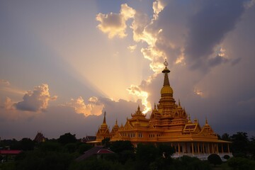 Golden Temple at Sunset.generative AI
