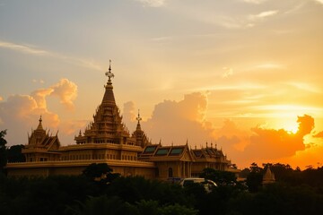 Golden Temple at Sunset.generative AI
