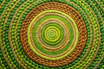 Fototapeta premium A vibrant, high-resolution image of a woven grass mat, perfect for organic design projects; natural fiber rug texture.