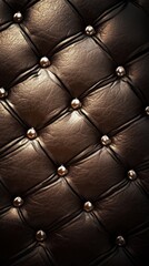 Naklejka premium Luxurious leather texture with a geometric quilted pattern and metallic accents creating a sophisticated minimalist and industrial inspired background design